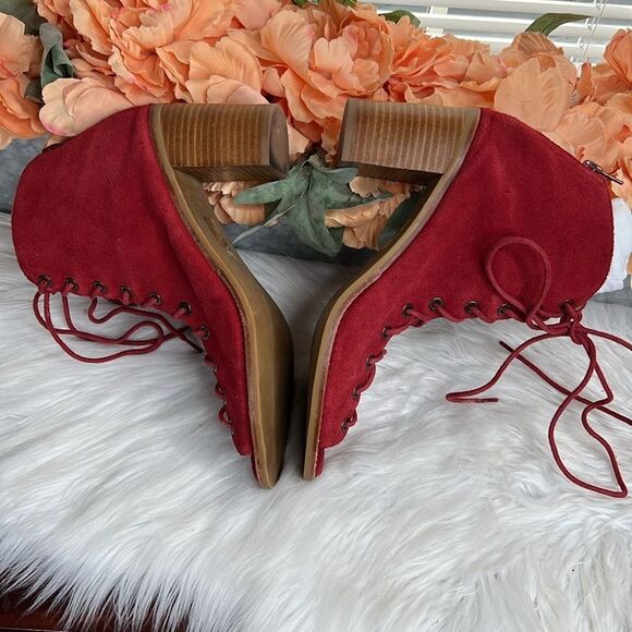 Jeffrey Campbell Cors Red Lace-Up Heeled Sandals Size 9.5 - Picture 3 of 8